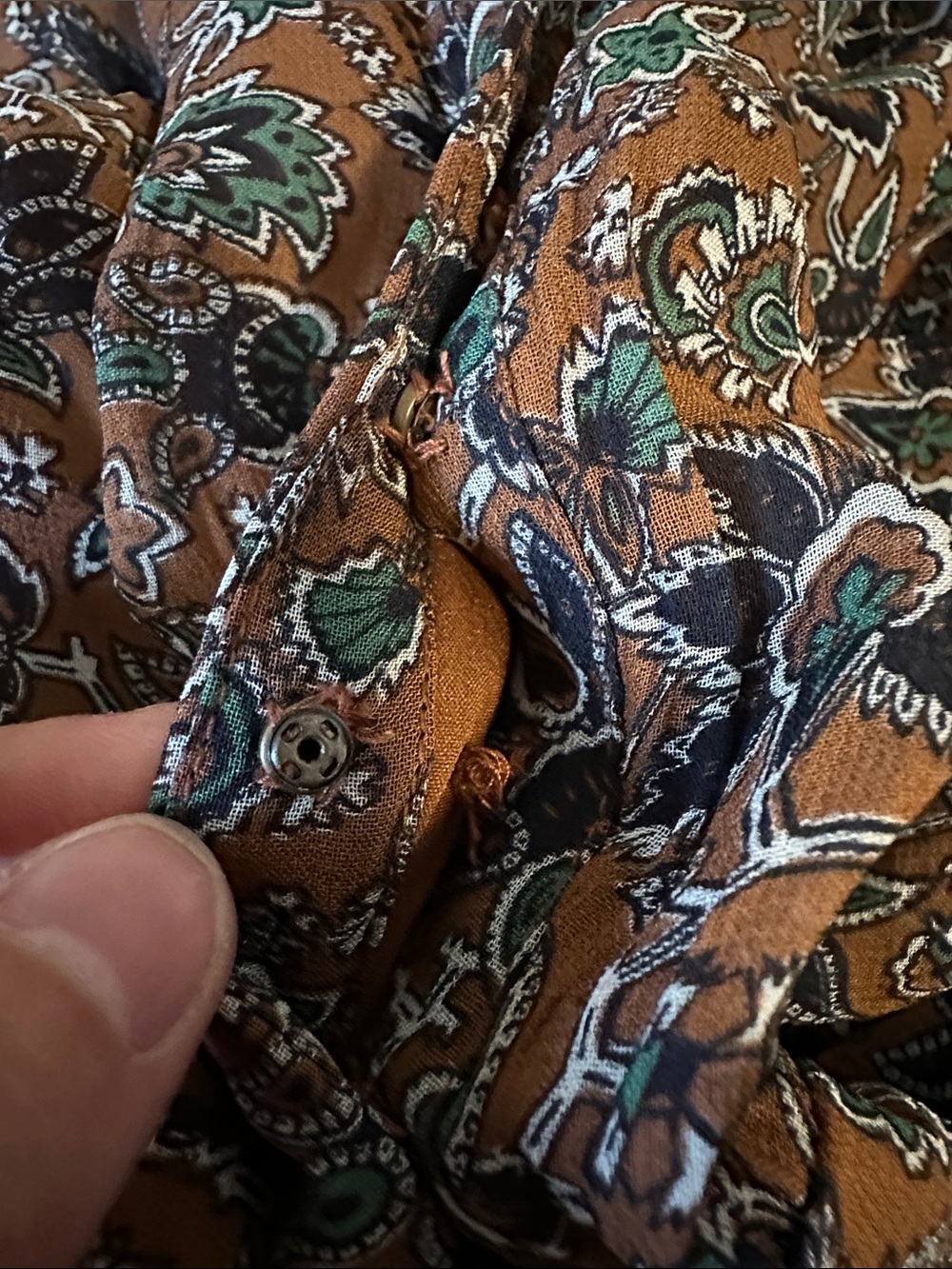 Veronica Beard Brown Floral Long-Sleeve Tiered Midi Dress - Picture 5 of 5